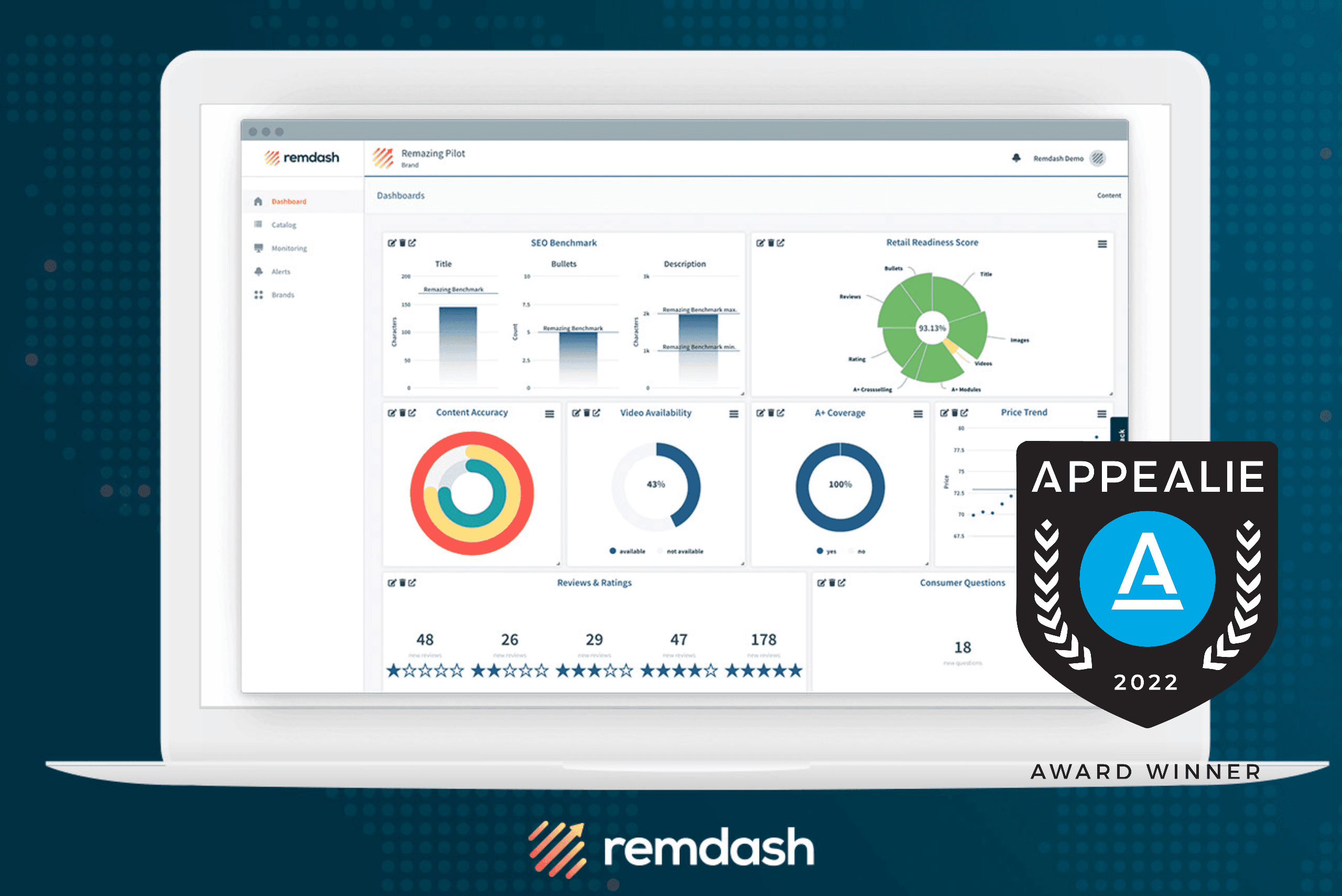 Remazing gewinnt mit Remdash den internationalen APPEALIE SaaS Award