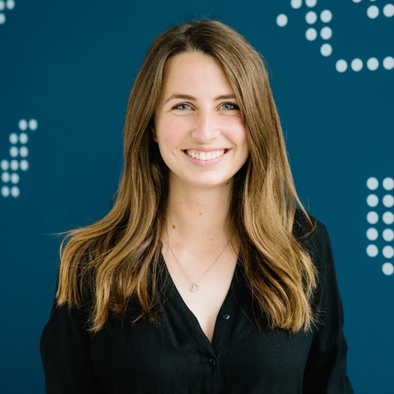 Woman on blue background