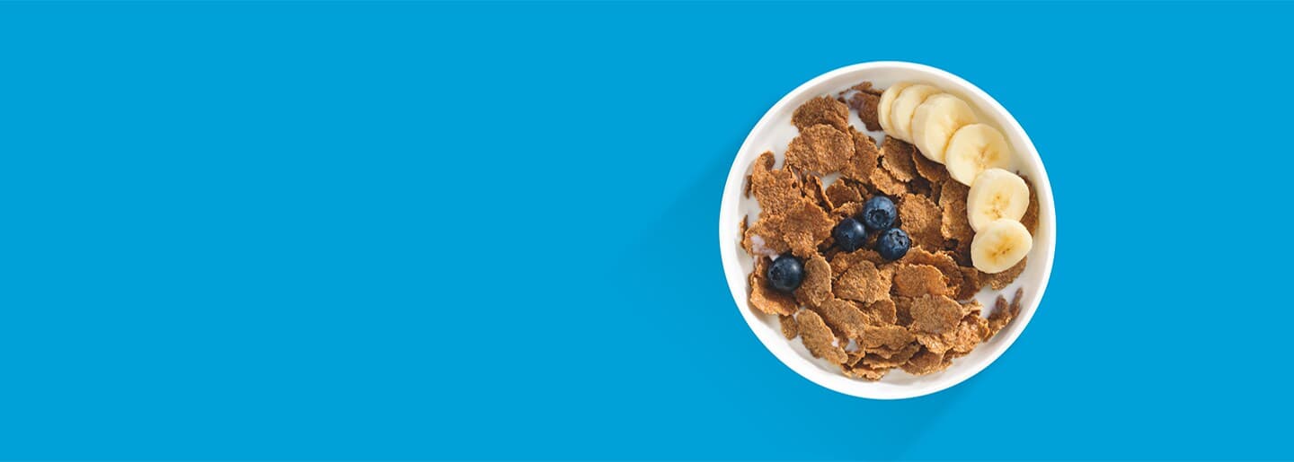 Cereal bowl on blue background