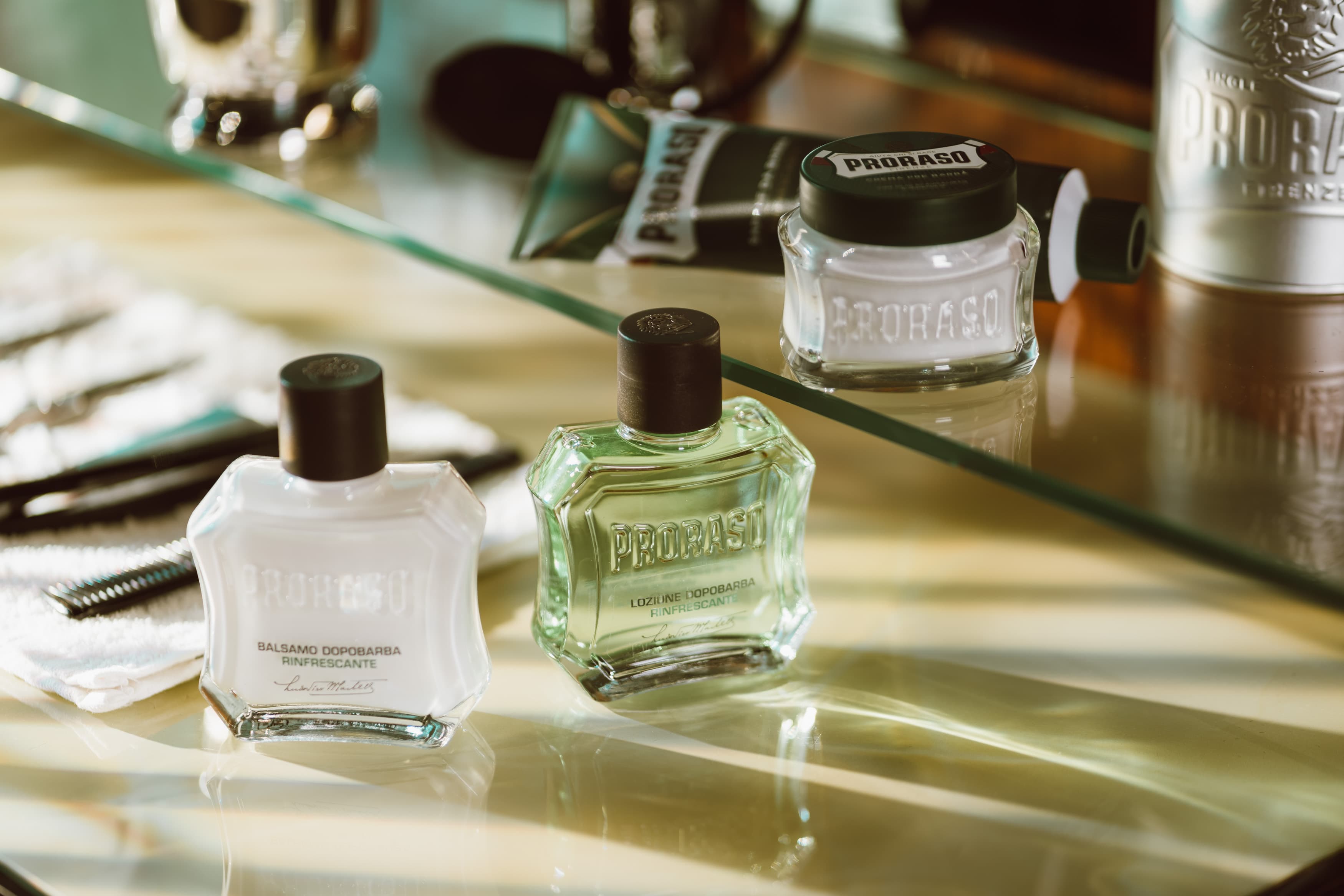 Small bottles on counter